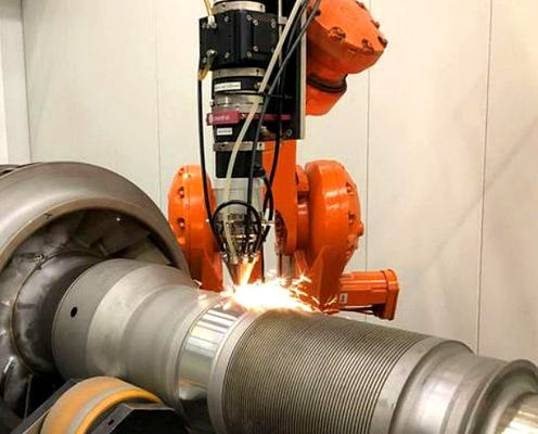 Roboter-Laserauftragsschweißsystem für Pumpenwellen, Walzen und Oberflächenveredelung rotierender Teile