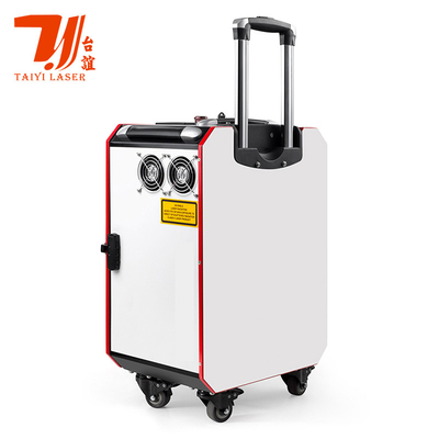 Canton Fair Promotion Trolley Case Portable Pulse Handheld Laser Reiniger für die industrielle Metalloberflächenreinigung