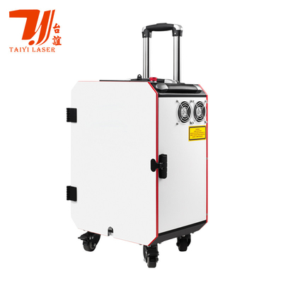 Canton Fair Promotion Trolley Case Portable Pulse Handheld Laser Reiniger für die industrielle Metalloberflächenreinigung