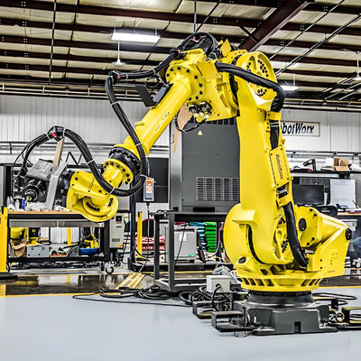 Industrielle FANUC-Roboter-Laserschneidemaschine 6-Achsen-Faserlaserschneider für Metallbleche und -röhre mit ±0,01mm hoher Präzision