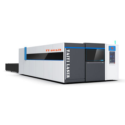 Hochgeschwindigkeits-Faserlaserschneidmaschine mit Wechseltisch und geschlossenem Gehäuse